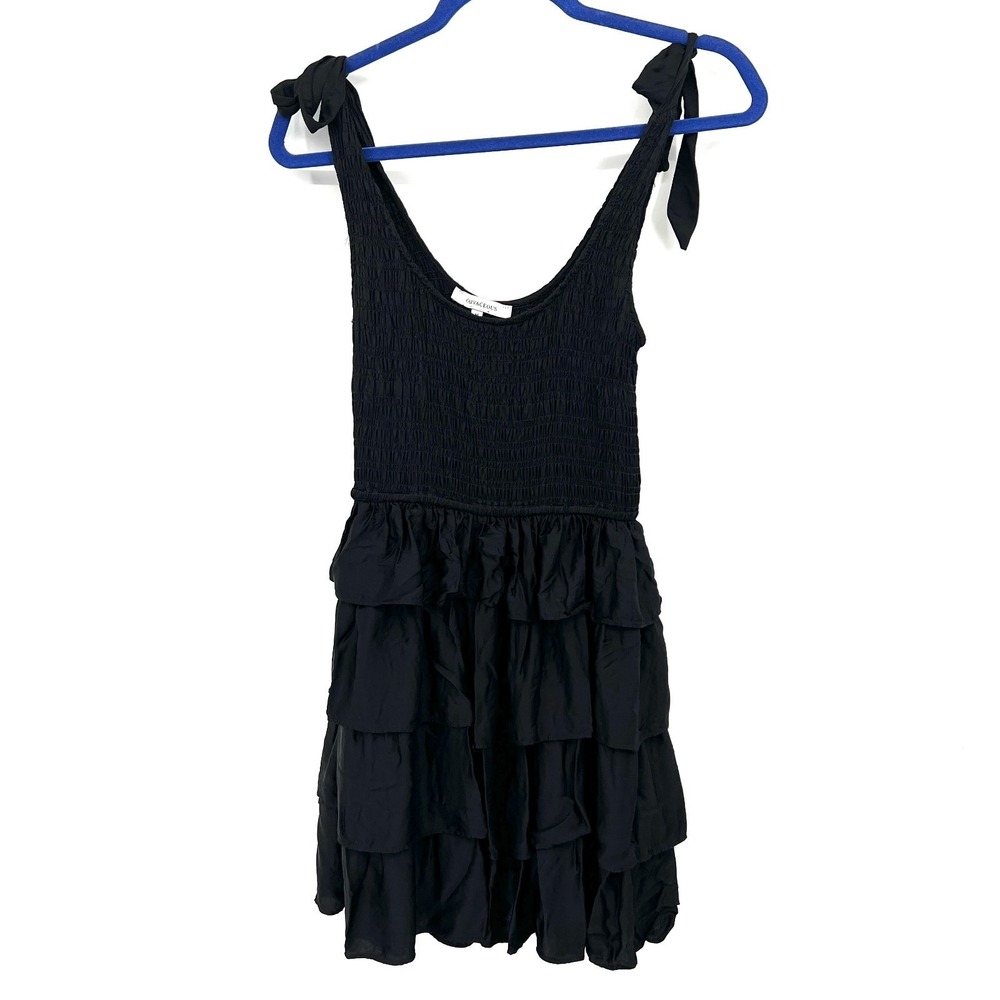 Olivaceous black ruffle‎ dress Whimsigoth dark coquette y2k indie fairycore M
